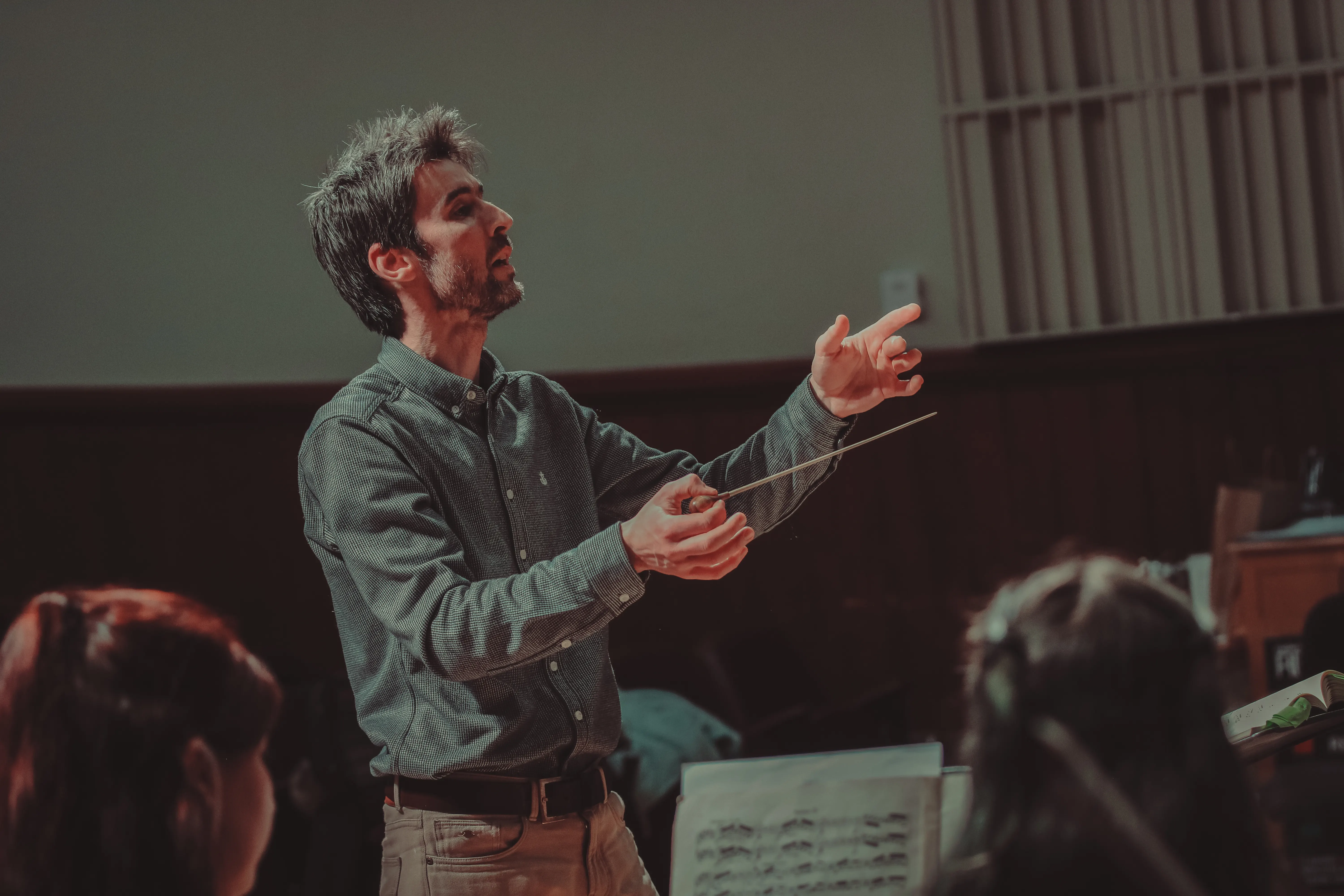 A musician in rehearsal